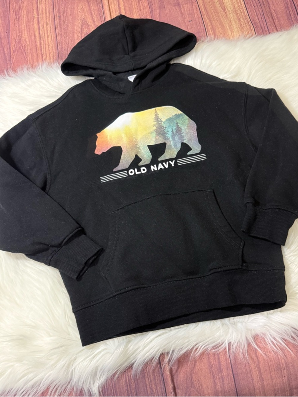 Old Navy Kids Black Oversized Graphic Hoodie - Boys Size M (8)